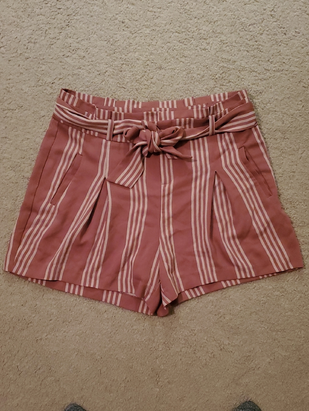 Torrid Paperbag Striped Tie Front Shorts Size 12